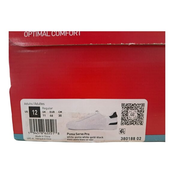 New Puma Men's Serve Pro Casual Shoes - White/Gold/Black - Size: 12 US (30 CM) - Picture 2 of 15